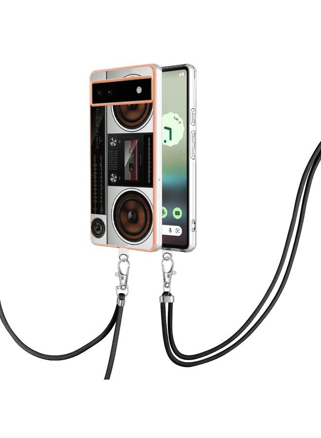 Zaboon Case For Google Pixel 6a Electroplating Dual-side IMD Phone Case with Lanyard - Image 1
