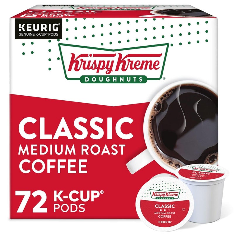 Krispy Kreme Classic SingleServe Keurig KCup Pods Medium Roast Coffee 12 Count Pack of 6