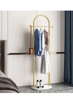 Y&D Metal Arch Coat Rack Freestanding with Heavy Stable Marble Base Sturdy Coat Rack Stand for Clothes/Bags/Hats Gold Color Coat Rack Stand for Entryway Bedroom Office Narrow Place  - Image 3
