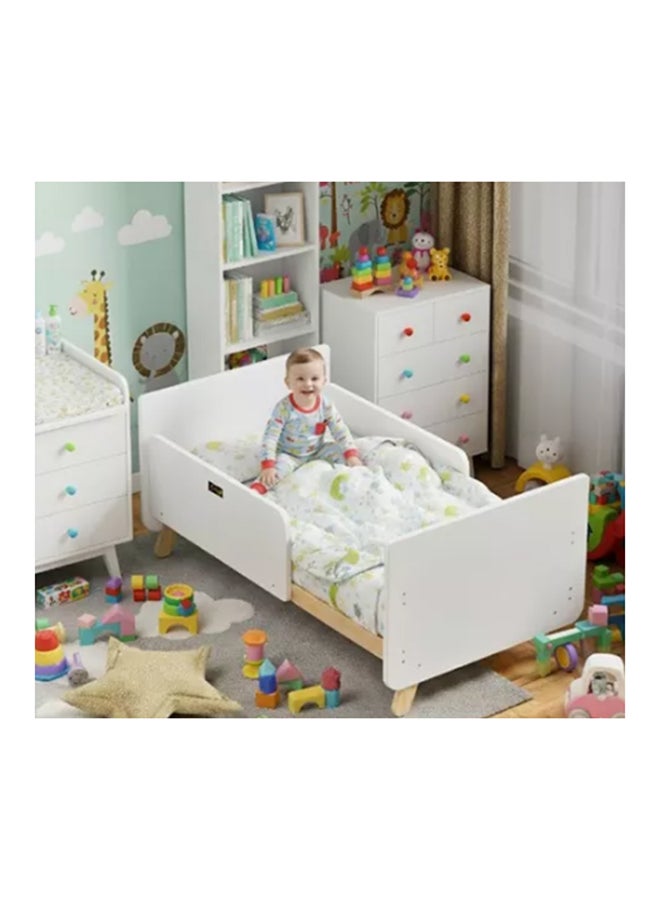 السعادة هوم  3-in-1 Wooden Baby Crib, Baby Bed, Convertible Baby Bed, 3 Adjustable Base Positions, Short Safety Bar, From Birth to 6 Years - Image 4