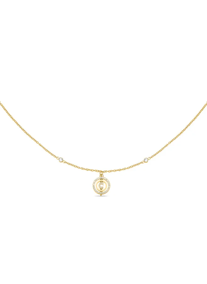 CERRUTI 1881 Supreme Necklace ,Gold-Plated Chain with Crystal-Embellished Signature C Logo, Harmonious and Elegant Design for Women