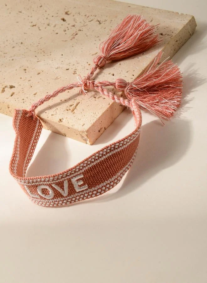 Take Two Multi-Color (Love) Embroidered Woven Bracelet