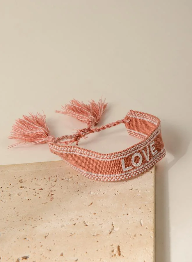 Take Two  Multi-Color (Love) Embroidered Woven Bracelet for Women | Best Price UAE