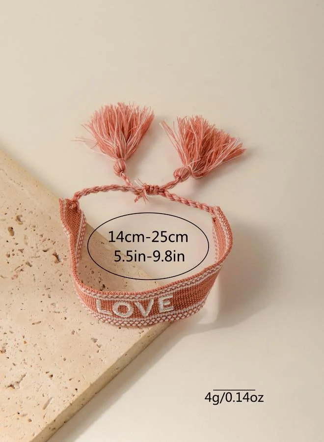 Take Two  Multi-Color (Love) Embroidered Woven Bracelet for Women | Best Price UAE
