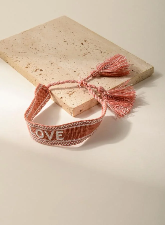 Take Two  Multi-Color (Love) Embroidered Woven Bracelet for Women | Best Price UAE