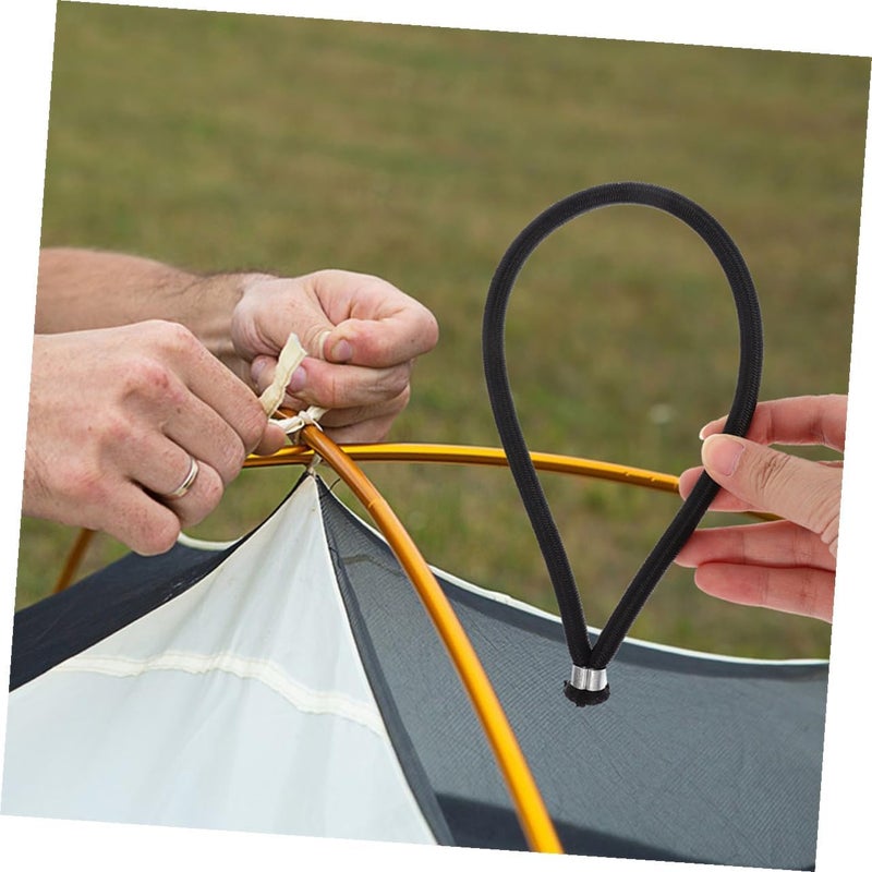 COHEALI 6pcs Elastic Bungee Cords Replacement for Trampoline Weather-Resistant Stretch Rope for Tents Tarps Kayaks Outdoor Shock Cord with Hooks Black - Image 5