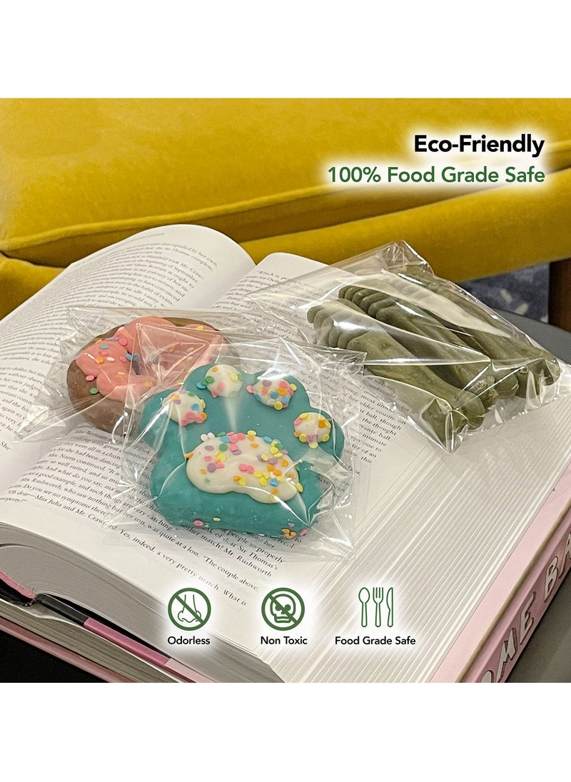 Generic - 200 Pcs Self-sealing Cellophane Bags, Clear Plastic Cello Bags 5x5 Inches Self-adhesive Cellophane Baggies for Snacks, Cookies, Candies, Treats, Pastries, Party Favors - Image 1