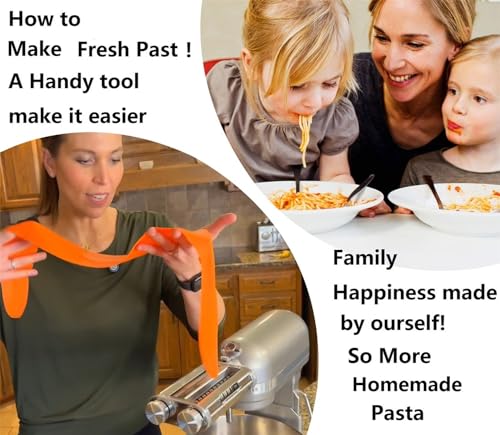FavorKit 3 in 1 Pasta Maker Attachment Set for KitchenAid Mixers Plus Hub Knob Screw Accessory Included Dough Sheet Roller Noodle Spaghetti Fettuccine CuttersUnique Design - Image 3
