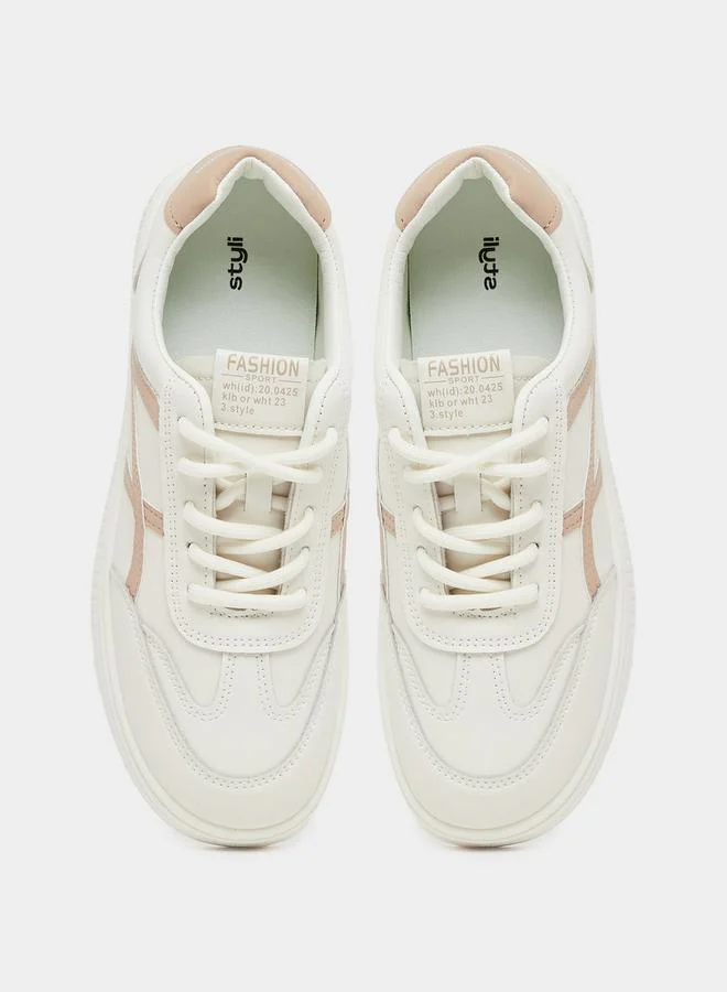 Styli Vintage Lace-Up Sneakers