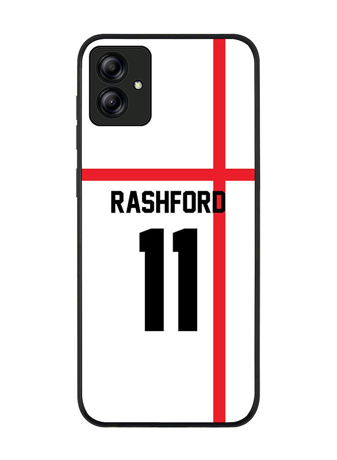 Stylizedd Rugged Black edge case for Samsung Galaxy A04 Slim fit Soft Case Flexible Rubber Edges Anti Drop TPU Gel Thin Cover - Football Team - England Player Name - Rashford - Image 1