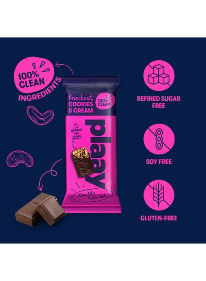 Plaay Cookies & Cream Chocolate Bar 12 x 35g - Image 1