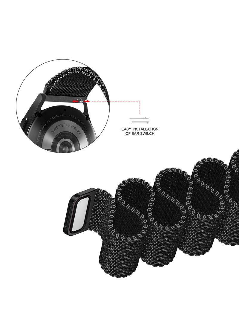 O Ozone (Pack of 3) Milanese Loop Bands For Samsung Galaxy Watch 7 6 5 4 FE 40mm 44mm 45mm/Galaxy Watch 6 4 Classic 43mm 47mm 42mm 46mm/Active 2/Watch 3 41mm, Stainless Steel Strap for Men Women - Black/Silver/Rose Gold - Image 5