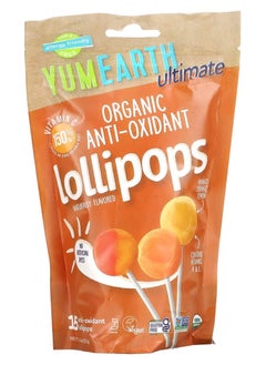 YumEarth Yum Earth, Organic Great Antioxidant Lollipops, 15 Lollipops, Mango, Orange, and Lemon Flavors, 3.3 oz (93 g) 
