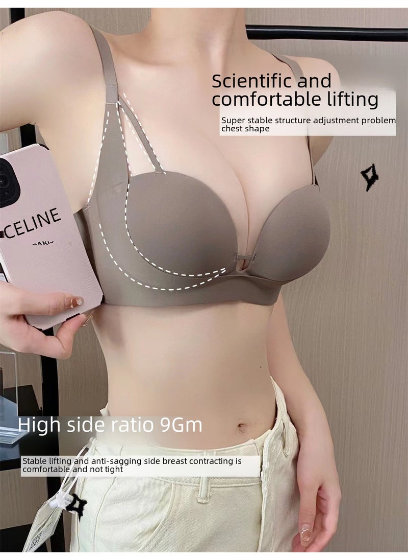 Generic - Seamless Push-Up Bralette Set for Small Bust Champagne - Image 1