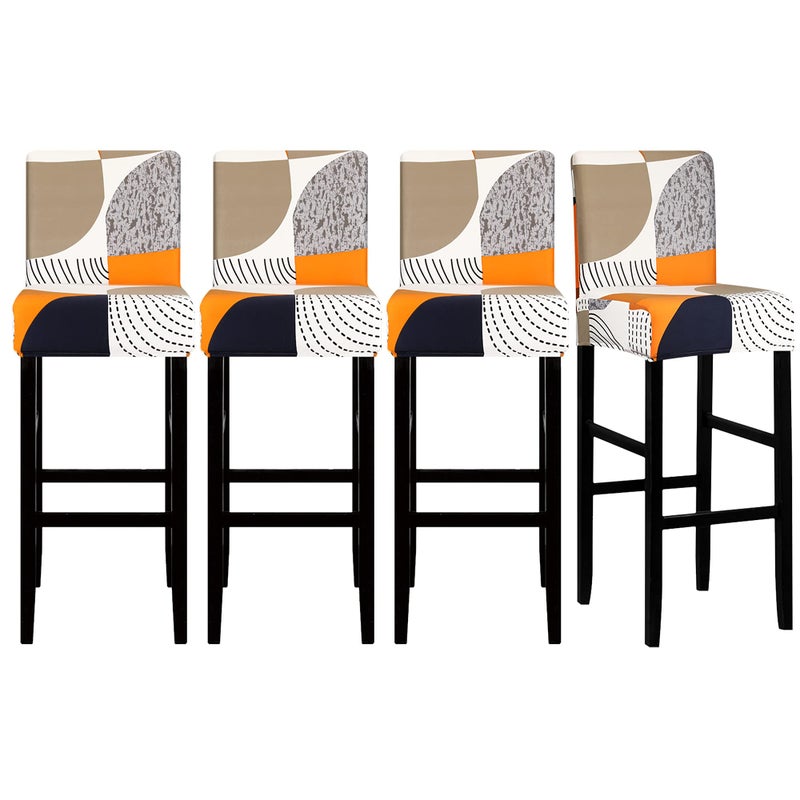 Lellen Lellen Jacquard Bar Chair Stool Cover  4 Pack Stretch Chair Slipcover Pattern for Short Swivel Dining ChairCounter Height Side Chairs348K 