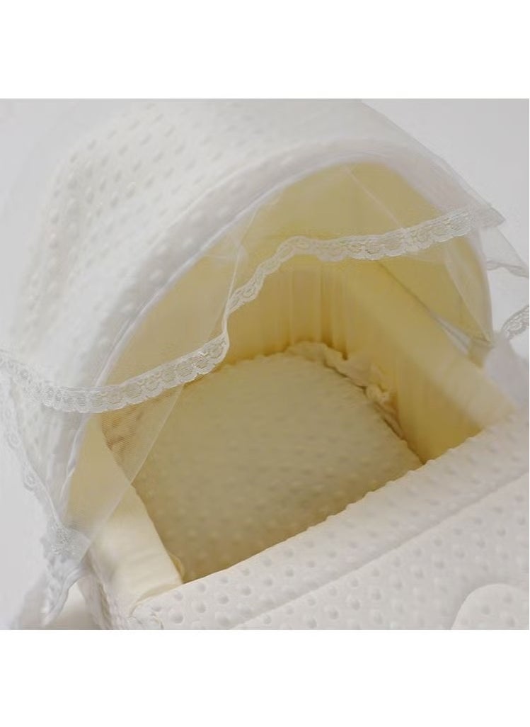 Portable baby bed with thick padded seat and high quality materials - stylish design with canopy to protect baby and raised embroidery - pzsku/Z0B1460AB408302B7C121Z/45/_/1737141465/a3d2351c-2329-422a-b173-d9196cc6be2d