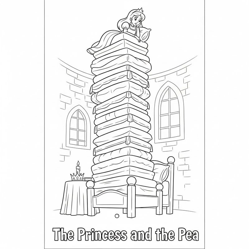 general Enchanting Princess & Pea Reusable Fairy Tale Coloring Board for Kids - Image 1
