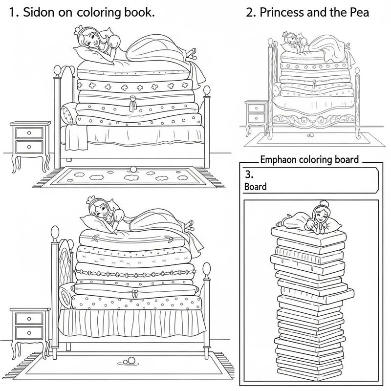 general Enchanting Princess & Pea Reusable Fairy Tale Coloring Board for Kids - Image 4