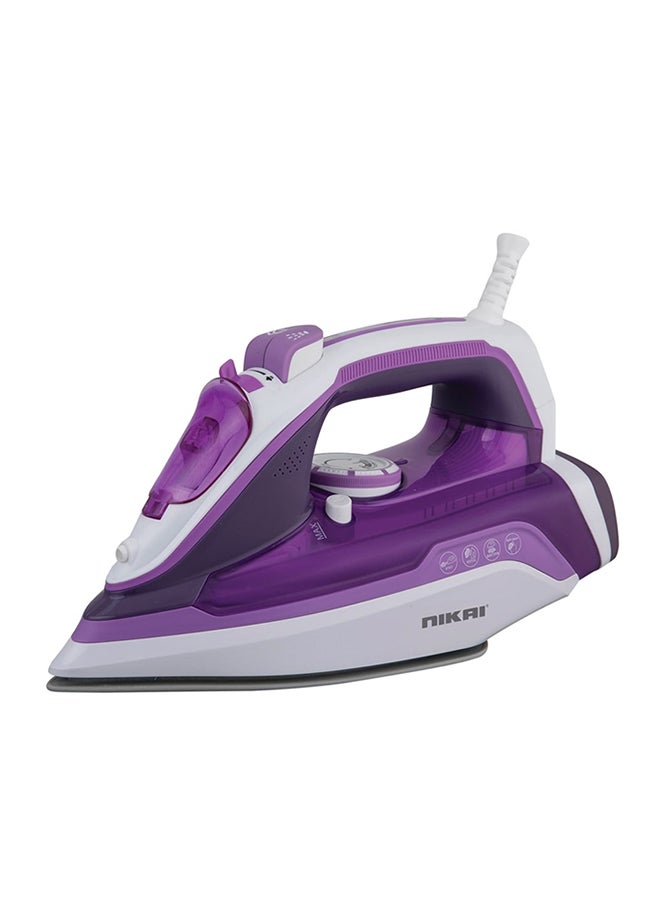NIKAI 2000-2400 Watts Steam Iron, Dry/ Spray Function, 320 ml Water Tank, Non-Stick Sole Plate, Vertical Steam Function, Overheat Protection 320 ml 2400 W NSI888TSX Purple/White - Image 1