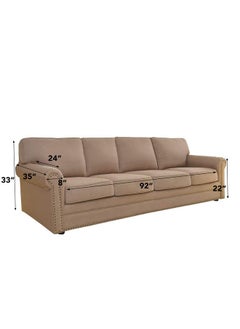 Easy-Going Easy-Going 4 Seater Sofa Slipcover Reversible Sofa Cover Water Resistant Couch Cover with Foam Sticks Elastic Straps Furniture Protector for Pets Children Dog Cat (XX-Large, Taupe/Ivory)  - Image 5