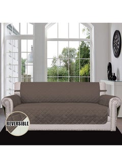 Easy-Going Easy-Going 4 Seater Sofa Slipcover Reversible Sofa Cover Water Resistant Couch Cover with Foam Sticks Elastic Straps Furniture Protector for Pets Children Dog Cat (XX-Large, Taupe/Ivory)  - Image 2