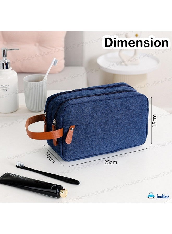 FunBlast Toiletry Bag for Men & Women - Travel Pouch for Toiletries Shaving Kit & Cosmetics, Water Resistance Pouch for Travel Accessories, Organizer Travel Pouch for Make Up (Blue) - Image 2
