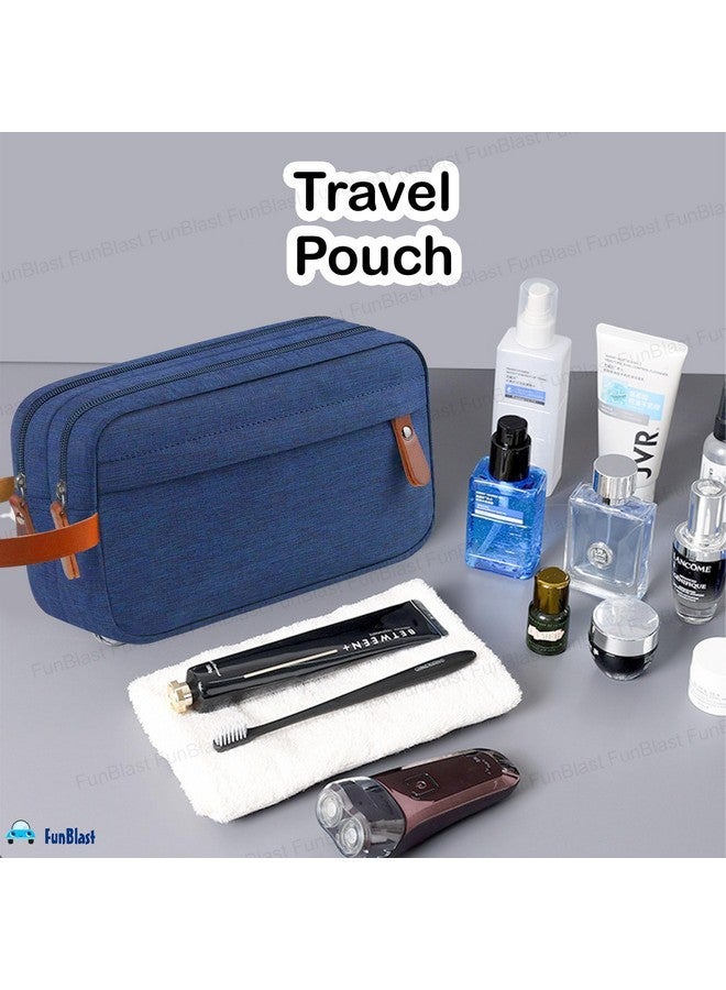 FunBlast Toiletry Bag for Men & Women - Travel Pouch for Toiletries Shaving Kit & Cosmetics, Water Resistance Pouch for Travel Accessories, Organizer Travel Pouch for Make Up (Blue) - Image 4