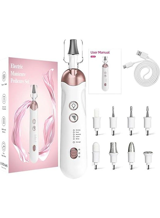 general Nail File Set, 8-in-1 Cordless Manicure & Pedicure Kit, 5 Speed Electric Nail Machine, Professional Toe Nail Grinder for Thick Nails - Image 1