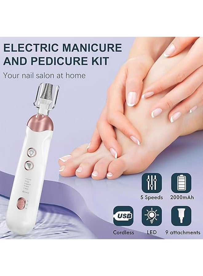 general Nail File Set, 8-in-1 Cordless Manicure & Pedicure Kit, 5 Speed Electric Nail Machine, Professional Toe Nail Grinder for Thick Nails - Image 3
