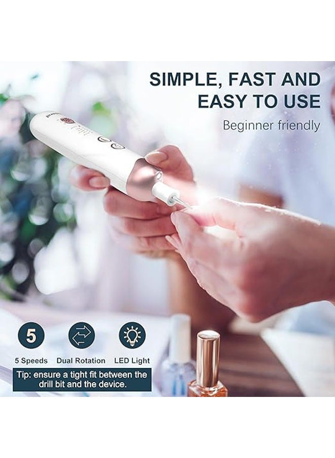 general Nail File Set, 8-in-1 Cordless Manicure & Pedicure Kit, 5 Speed Electric Nail Machine, Professional Toe Nail Grinder for Thick Nails - Image 5