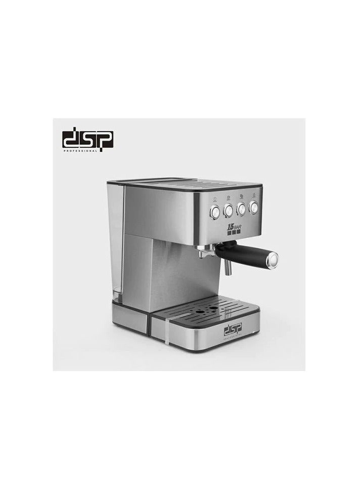 DSP DSP Espresso Machine, Barista Filter Holder Machine with 850 W, 20 Bar Pressure, Coffee Machine with Milk Frother, Double Spout, Removable Drip Grid, 1.6 L Water Tank, Warming Plate (Touch) - Image 2