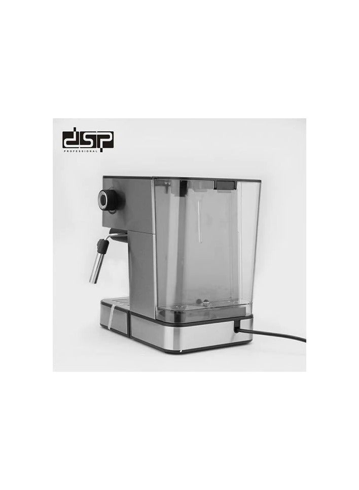 DSP DSP Espresso Machine, Barista Filter Holder Machine with 850 W, 20 Bar Pressure, Coffee Machine with Milk Frother, Double Spout, Removable Drip Grid, 1.6 L Water Tank, Warming Plate (Touch) - Image 3