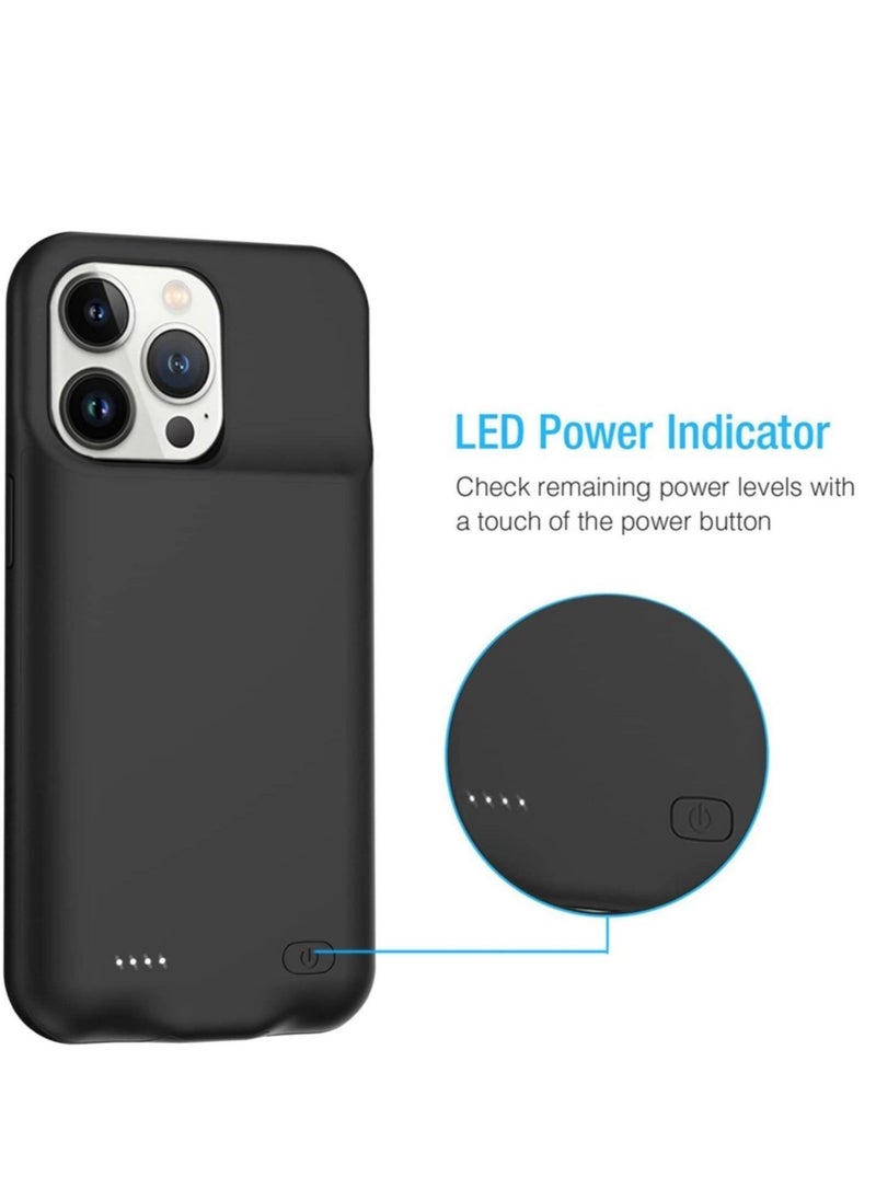 iPhone 14 Pro 3500mAh Slim Portable Protective Charging Case with CarPlay Compatible with iPhone 14 Pro (6.1 inch) Rechargeable Battery Pack Charger Case (Black) - Image 3