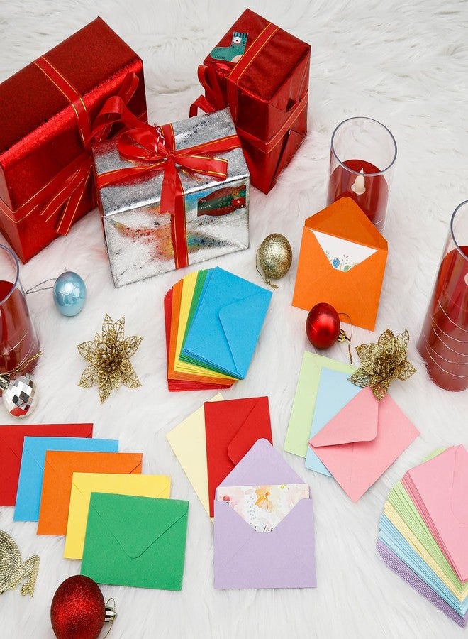 Keketer 100 Pack 4 x 2.75" Colorful Mini Envelopes 120GSM Gift Card 10 Color Envelopes Bulk Small Paper Gift Card Sleeves Greeting Card Business Card Tiny Envelope Pockets for Card & Invitation - Image 5