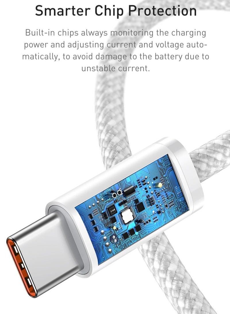 Original Fabric Fast Charging Cable USB C to USB C Apple Specifications, 2 Pieces 60W, Fast Charging Cable for iPhone 15/15 Plus/15 Pro/15 Pro Max, for Galaxy S24 S23 S22, iPad Pro, MacBook Air - Image 3