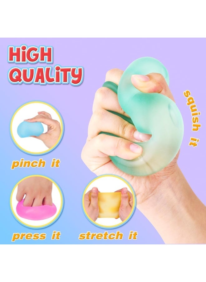 Meetion 2 PCS Soft Ice Stress Relief Sensory Fidget Toys, Blue Stretch Cube Balls for Kids & Adults - Image 4