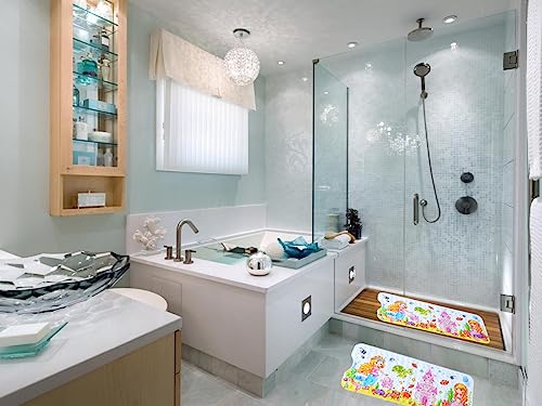 yuxiaoshi Non Slip Bath Mat for Inside Bath for Kids Girls and Boys, Cartoon Sea Animal Bathtub Mat Shower Mat, Bathroom Mat Anti Slip with Suction Cup Machine Washable Long 40 X 16 Inch, 100 x 40cm - Mermaid - Image 5