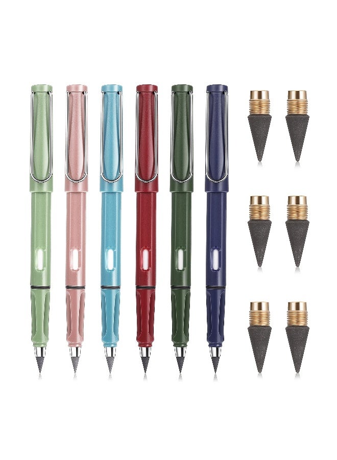 Generic 6 Sets Inkless Magic Pencil, Unlimited Writing Pencil, Everlasting Pencil Eternal, with Eraser Tree-Friendly Cute Forever Pencil, for Writing Drawing with Extra 6 Eraser & 6 Replaceable Nibs - Image 3