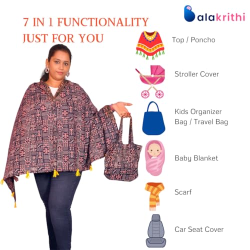 Balakrithi Breastfeeding Feeding Shawl | Feeding Covers | Nursing Covers for Feeding Mom|Apron for Mom |Multi Use - Image 3