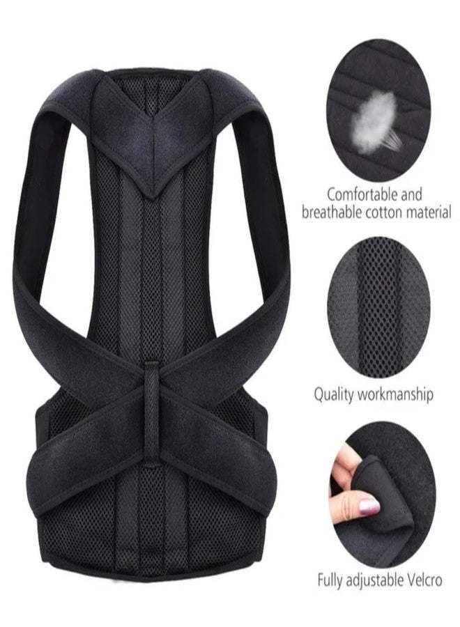 ALWAN Free Size Posture Corrector For Men And Women Back Support Belt Back Pain Back Straight And Shoulder Support Belt, Metallic Belt, Posture Corrector Belt (Universal Size) (Black) - Image 3