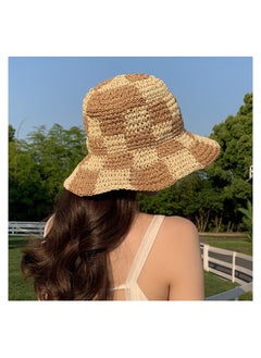 Excefore Womens Straw Sun Hat Woven Bucket Hat Fishing Hat Beach Hat Foldable Cap Summer Caps, Wide Brim Bucket Hat for Women  - Image 4