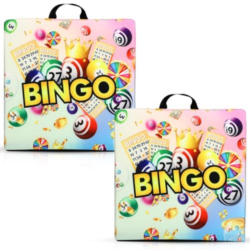 Bingo Night Seat Cushion Set 2" Cushion with Strap and Handles for Women Comfortable Chair Pillow for Bingo Nights Gaming, Events, and Home Use - Image 1