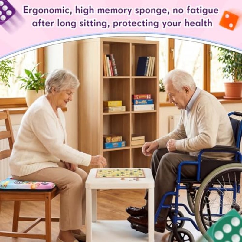 Bingo Night Seat Cushion Set 2" Cushion with Strap and Handles for Women Comfortable Chair Pillow for Bingo Nights Gaming, Events, and Home Use - Image 3