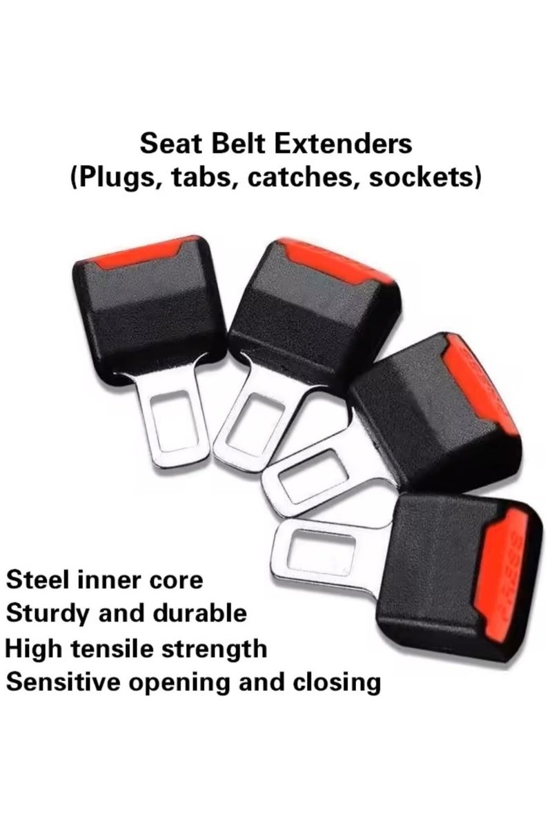 ETAVA Universal Car Seat Belt Buckle Alarm Stopper (2-Pack) – Adjustable Seatbelt Clip Insert for Child Seats & Alarm Mute | Car Safety Buckle Blocker – Black Plastic - Image 3