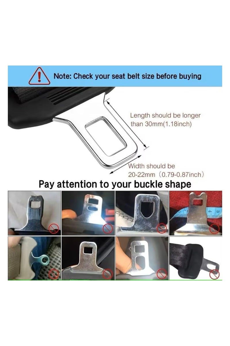 ETAVA Universal Car Seat Belt Buckle Alarm Stopper (2-Pack) – Adjustable Seatbelt Clip Insert for Child Seats & Alarm Mute | Car Safety Buckle Blocker – Black Plastic - Image 4