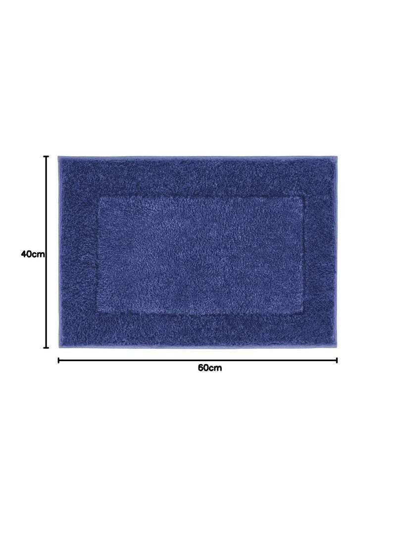 Freelance Freelance Heritage Microfibre Main Entrance Doormat, Home Bathroom Floor Door Mats, Bath Mat, 60 x 40 cm, Navy Blue  - Image 2
