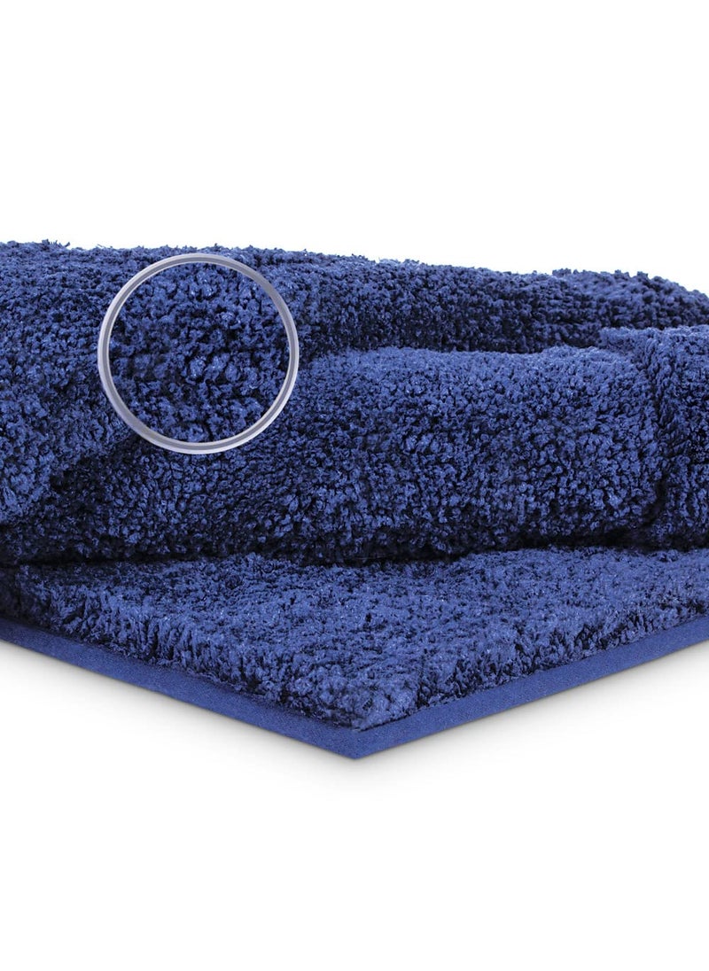 Freelance Freelance Heritage Microfibre Main Entrance Doormat, Home Bathroom Floor Door Mats, Bath Mat, 60 x 40 cm, Navy Blue  - Image 4