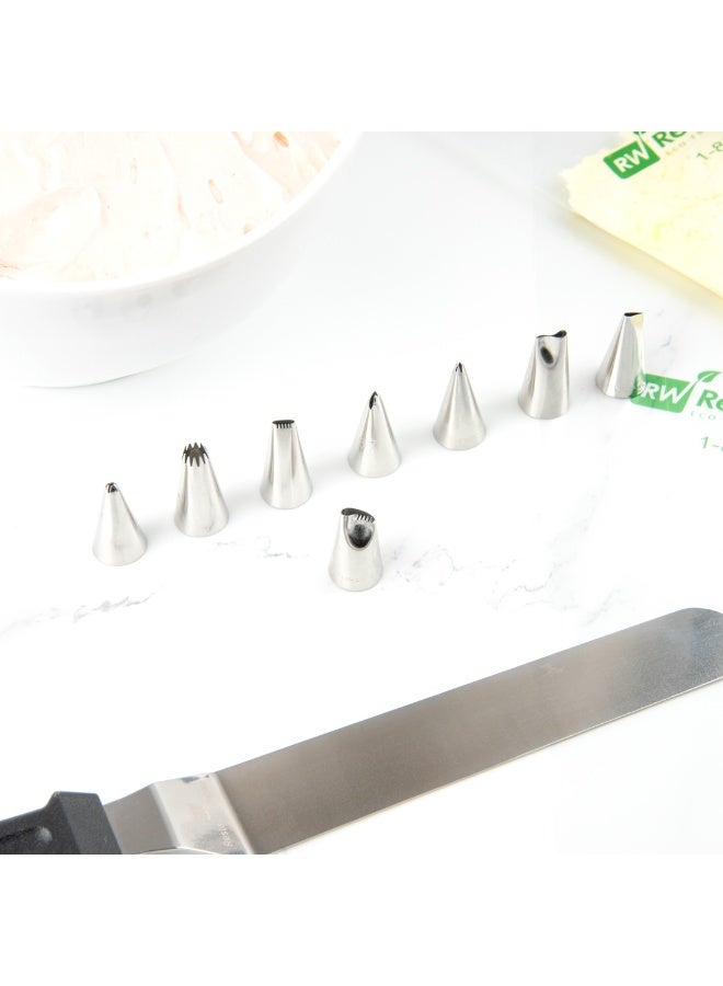 Restaurantware رأس تزيين الكعك من باستري تيك، 1 رأس تزيين قابل لإعادة الاستخدام - #62، مقاوم للانبعاج، من الفولاذ المقاوم للصدأ، رأس تزيين كريمة الورد، آمن في غسالة الصحون، لتزيين الكب كيك، الكعك، أو البسكويت - Image 5