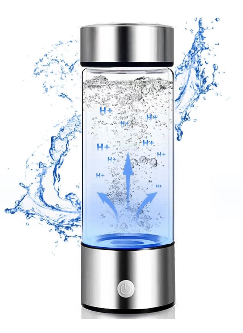 Generic - Hydrogen Water Bottle with PEM SPE Technology - Rechargeable Hydrogen Water Generator, Portable Hydrogen Water Ionizer Machine for Home/Office/Travel (Silver) - Image 1