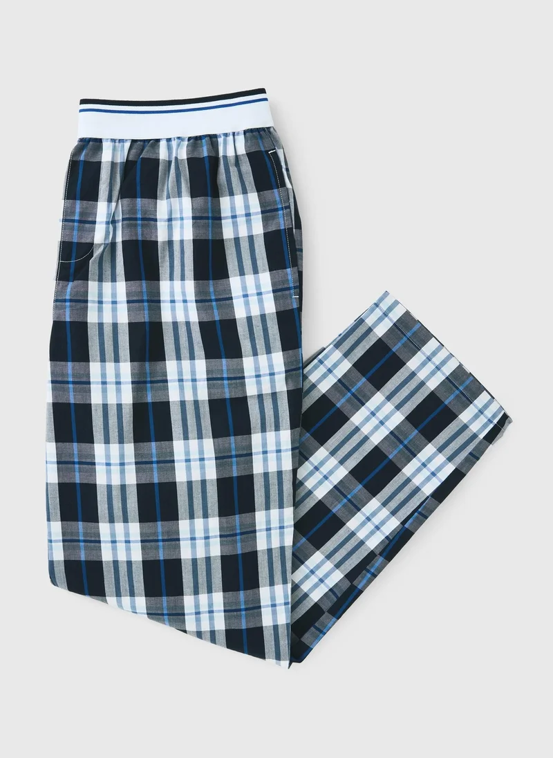 ماتلان Navy Check Jacquard Woven Pyjama Bottoms
